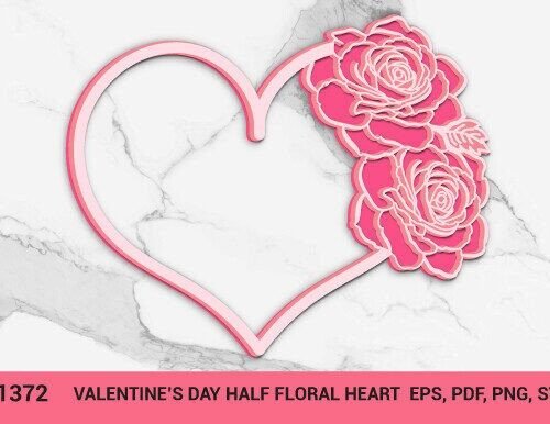 Corazon Floral De San Valentin Creativo Digital