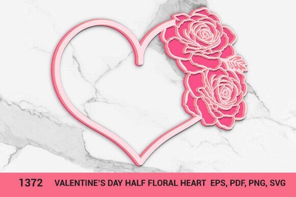 Corazon Floral De San Valentin Creativo Digital