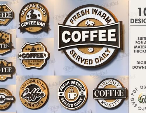 Paquete De Letreros De Cafe Creativo Digital