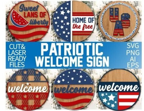 Paquete De Letreros Patrioticos De Bienvenida Creativo Digital