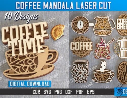 Paquete De Mandalas De Cafe Creativo Digital