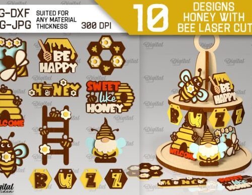 Paquete De Miel Con Abejas Creativo Digital