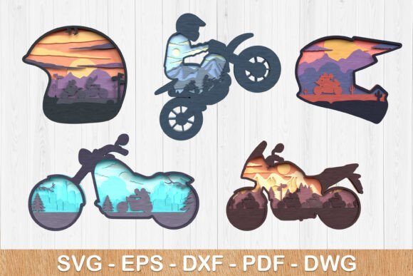 Paquete De Motocicleta De Aventura Creativo Digital