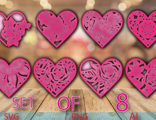 Paquete Floral Multicapa Con Motivos De San Valentin Creativo Digital