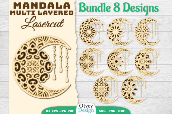 Paquetes En Capas De Mandala De Lunas Creativo Digital