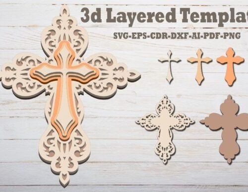 Plantilla De Cruz En Capas Creativo Digital
