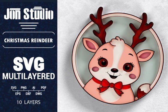 Reno Navideno En 3d Creativo Digital