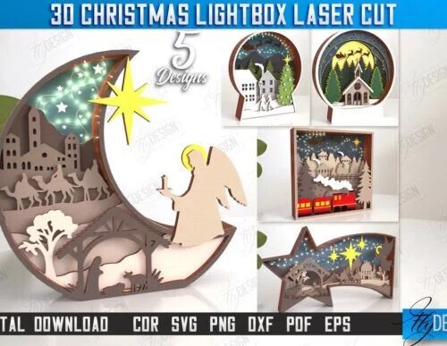 3D Christmas Lightbox Laser Cut Bundle Laser Cutting 128797739 1 1 580x387 1 Creativo Digital