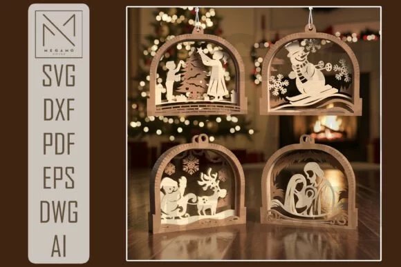 3D Layered Hanging Ornament Set 134357885 3pjruf Creativo Digital