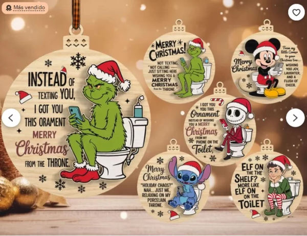 Adorno Navideno Divertido Para Bano Baduoa Creativo Digital