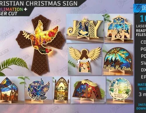Christian Christmas Signs Laser Cut 133182714 Io82hb (1) Creativo Digital