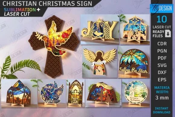 Christian Christmas Signs Laser Cut 133182714 Io82hb (1) Creativo Digital