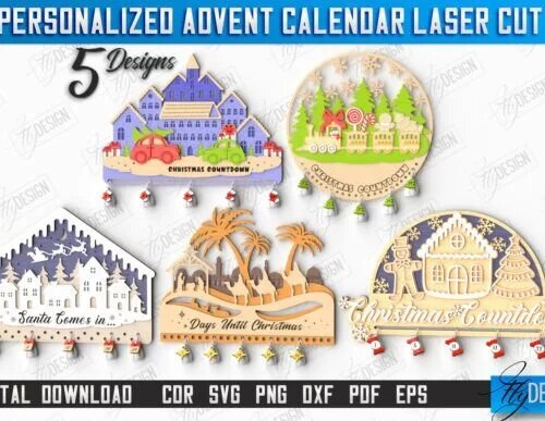 Christmas Advent Calendar Laser Cut 129035322 47zcf2 Creativo Digital