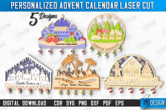 Christmas Advent Calendar Laser Cut 129035322 47zcf2 Creativo Digital