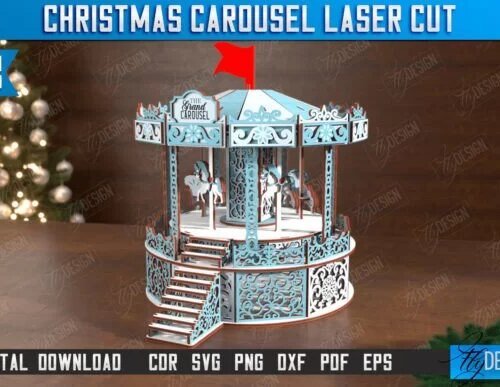 Christmas Carousel Laser Cut Holiday Laser Cutting 128800954 1 1 580x387 1 Creativo Digital