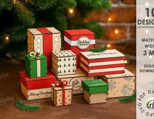 Christmas Decorative Gift Boxes Bundle 133690064 Tkamby Creativo Digital