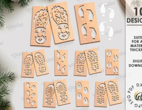 Christmas Footsteps Bundle Laser Cut 129223163 9wqptt Creativo Digital