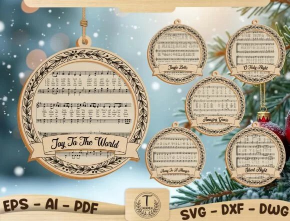 Christmas Hymn Ornament SVG Bundle 134667870 G3whwb Creativo Digital