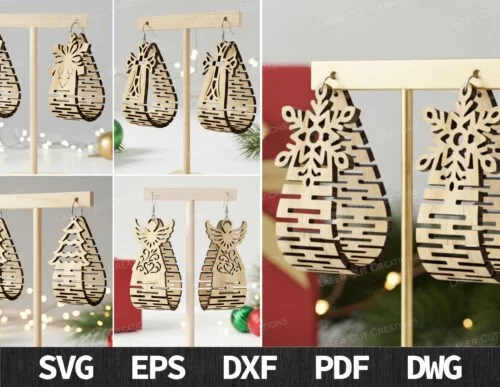 Christmas Laser Cut Earrings Bundle 133856622 Fe8fxm Creativo Digital