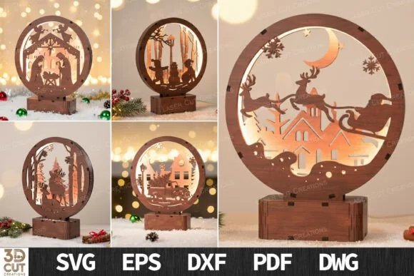 Christmas Layered Light Box SVG 134781453 2kcjal Creativo Digital