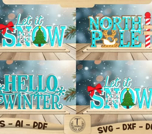 Christmas Layered Sign SVG 134669547 4hjzma Creativo Digital