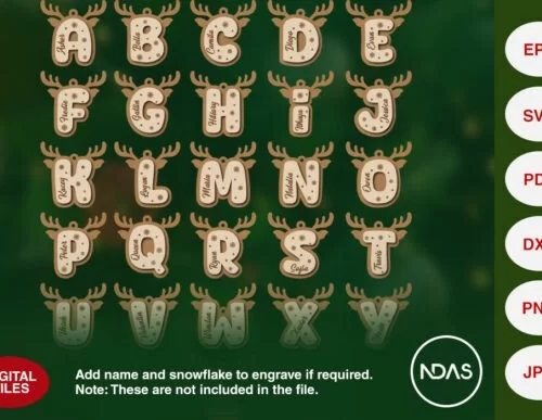 Christmas Reindeer Alphabet SVG Ornament 134822987 Rn34qy Creativo Digital