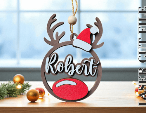 Christmas Round Ornament Laser Cut 130352857 Creativo Digital