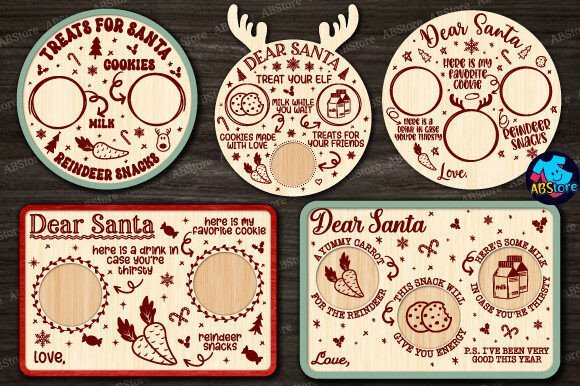 Christmas Santa Tray Laser Cut 105389128 Creativo Digital