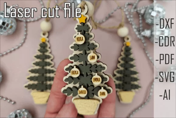 Christmas Tree With Name Ornaments 133708087 H0h8pu Creativo Digital