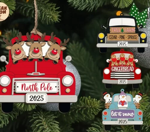 Christmas Truck Ornament SVG Bundle 134814629 3gz1fz Creativo Digital
