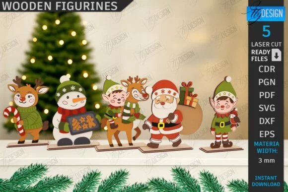 Christmas Wooden Figurines Laser Cut 133720957 4vbtvo Creativo Digital