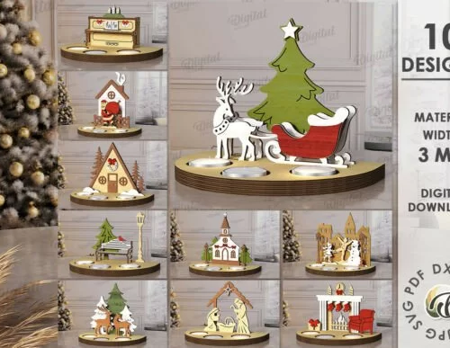 Christmas Tea Candle Holders Bundle 134790405 Pf3iwf Creativo Digital