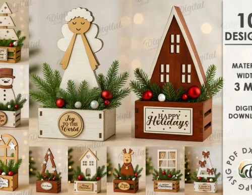 Decorative Christmas Boxes Bundle Laser 134059253 Fdpuln Creativo Digital