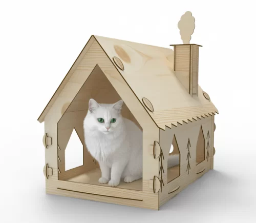 Laser Cut Christmas Cat House 134702838 Fesi06 Creativo Digital