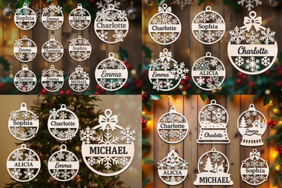 Laser Cut Christmas Ornaments SVG 133988509 Creativo Digital