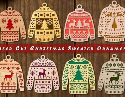 Laser Cut Christmas Sweater Ornament 133477012 Creativo Digital