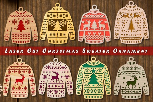 Laser Cut Christmas Sweater Ornament 133477012 Creativo Digital