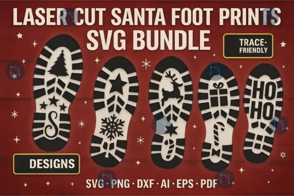 Laser Cut Santa Footprints SVG 129004743 Dswagp Creativo Digital