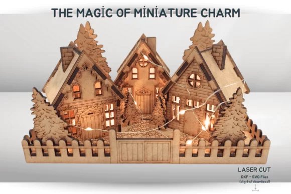Miniature Village LASER CUT 134418312 Hdtewh Creativo Digital