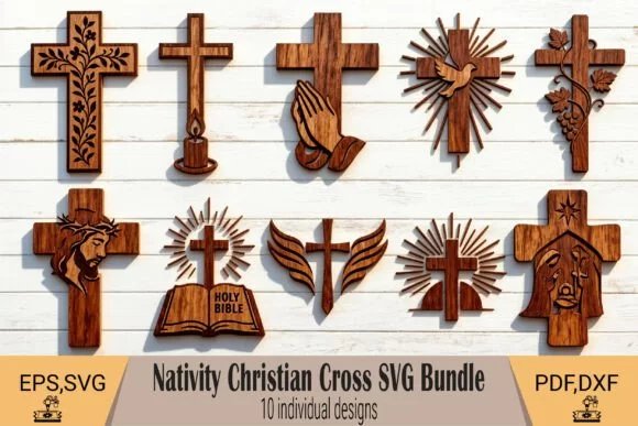 Nativity Cross Laser SVG Bundle 133284094 X7mbvp Creativo Digital