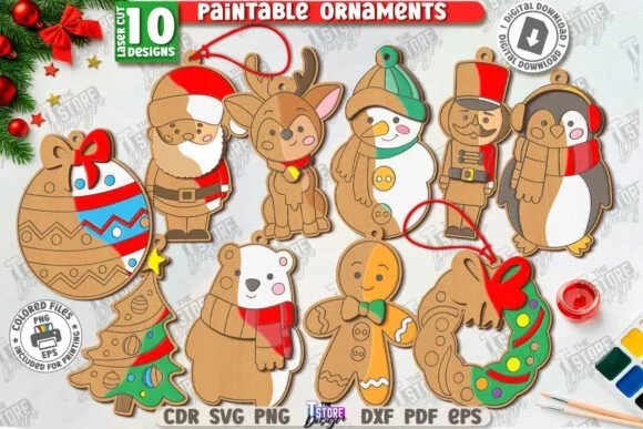 Paintable Christmas Ornaments Bundle 133101087 Wdynjz Creativo Digital