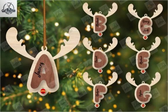 Reindeer Alphabet Ornament Laser Cut 134433880 6k6ckf Creativo Digital