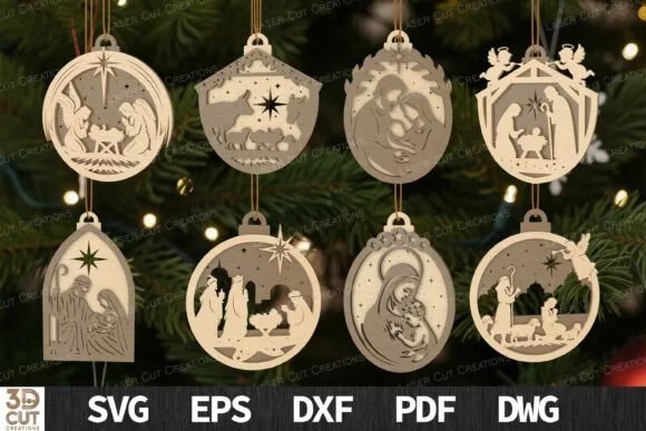 Religious Nativity Ornament SVG Bundle 133322033 Dcoruc Creativo Digital