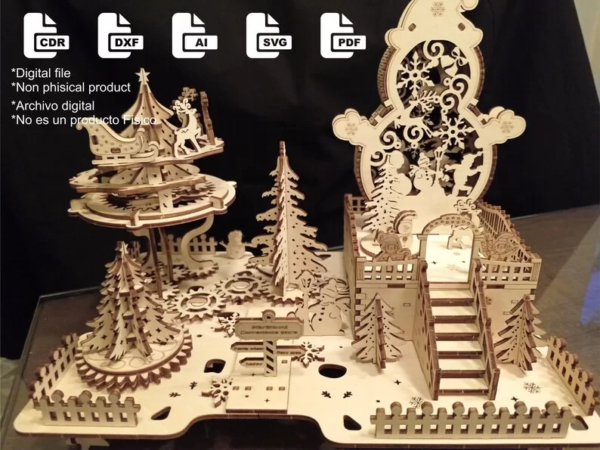 Villa Navidena Mecanica Con Movimiento C03jao Creativo Digital