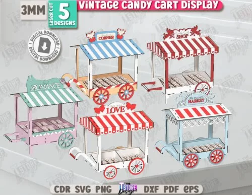 Vintage Candy Carts Laser Cut 133346862 Lv7gtu Creativo Digital