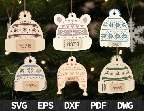 Winter Hat Ornament SVG Bundle 135387579 Creativo Digital