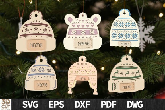 Winter Hat Ornament SVG Bundle 135387579 Creativo Digital