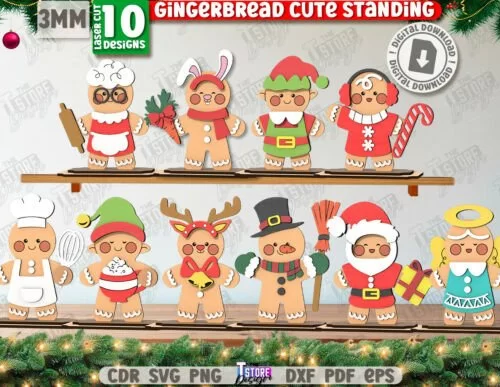 Wood Gingerbread Laser Cut Bundle 133653191 Xszt68 Creativo Digital