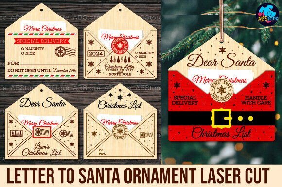 Adorno De Carta A Papa Noel Creativo Digital