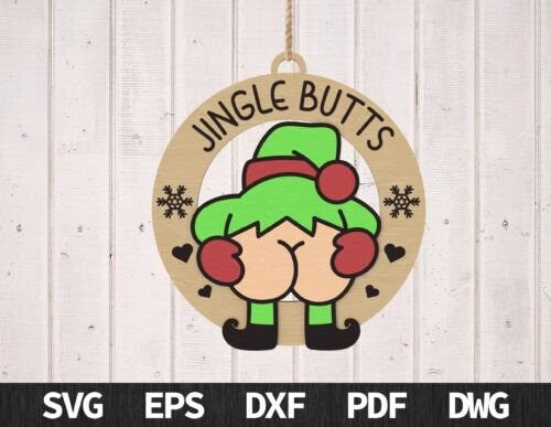 Adorno De Elfo Jingle Butts Creativo Digital
